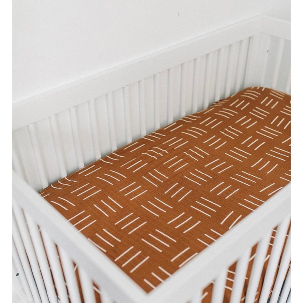Mebe Baby mustard muslin crib sheet